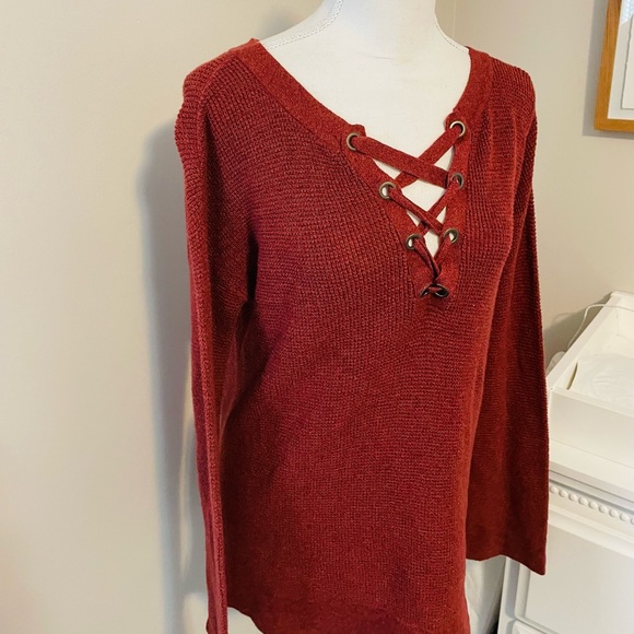 American Eagle Jegging Fit Lace Up Sweater - Picture 5 of 8